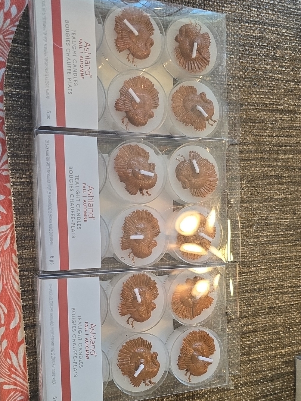 Ashland Brown Turkey Tealight Candles - Set of 18 Decorative Tealights